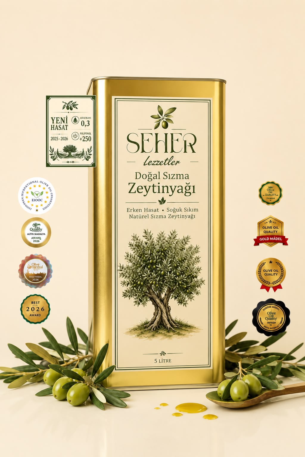 2025-2026 Yeni Sezon Salata & Çiğ Tüketimlik +250 Polifenol 5 LT
